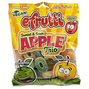 Efrutti Sweet & Sour Apple Trio Gummi Rings
