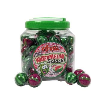 Full container of efrutti Sweet & Sour Watermelon Splash gummi candy