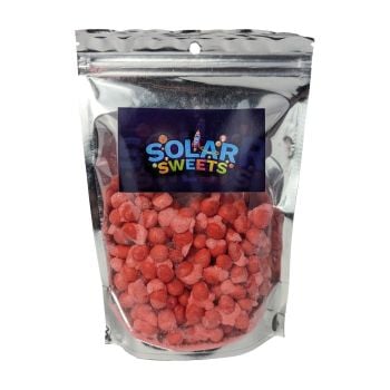 Freeze Dried Red Hots cinnamon flavored candy packaged by Solar Sweets.