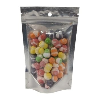 Freeze Dried Sweetart Minis are mouth-puckering candy pieces dehydrated to have a light, crunchy texture. Packaged by Solar Sweets.