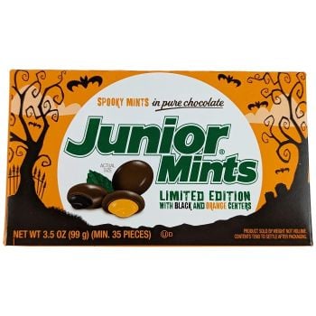 Spooky Junior Mints, limited edition with black and orange filling.