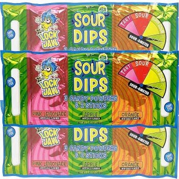 Lock Jaw Sour Dips: Candy Powder & Sticks