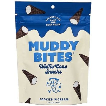 Muddy Bites Waffle Cone Snacks: Cookies 'N Cream