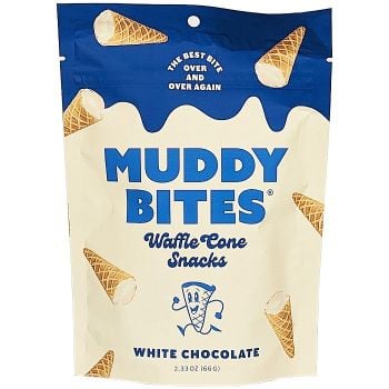 Muddy Bites Waffle Cone Snacks: White Chocolate