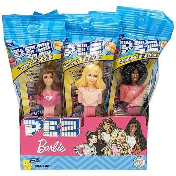 Barbie Pez Dispensers, featuring Barbie, Christie and Teresa, along with a purple-haired Fashionista Barbie!