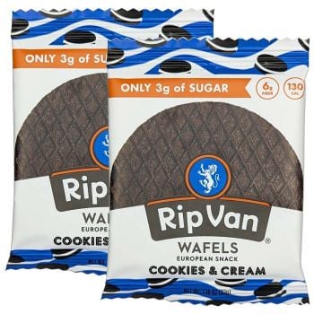 Rip Van brand stroopwafels in Cookies & Cream flavor.