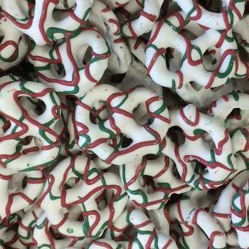 Yogurt Christmas Pretzels With Stripes