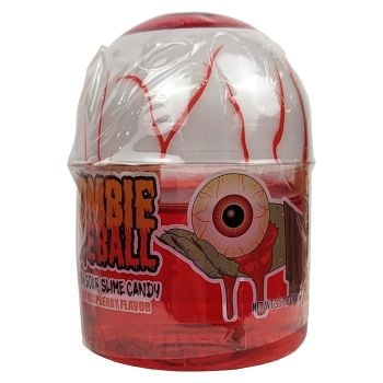 Zombie Eyeball: Super Sour Slime Candy in black raspberry flavor.